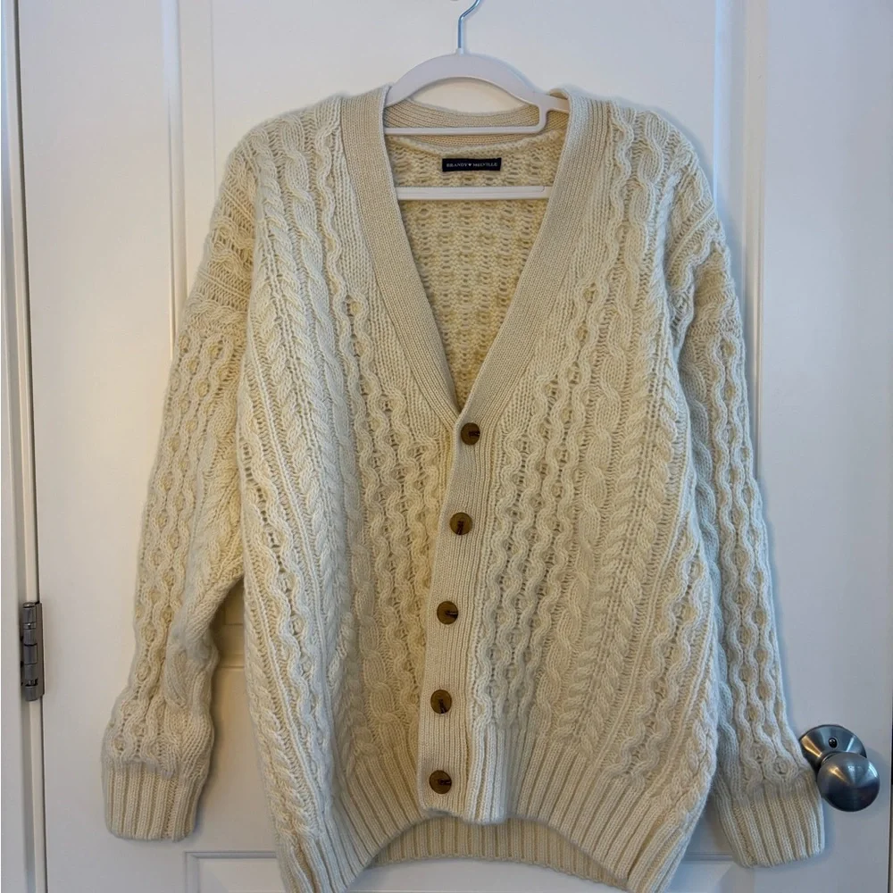 Brandy Melville Eva Heavy Wool Cable Knit Cardigan - Picture 2 of 8